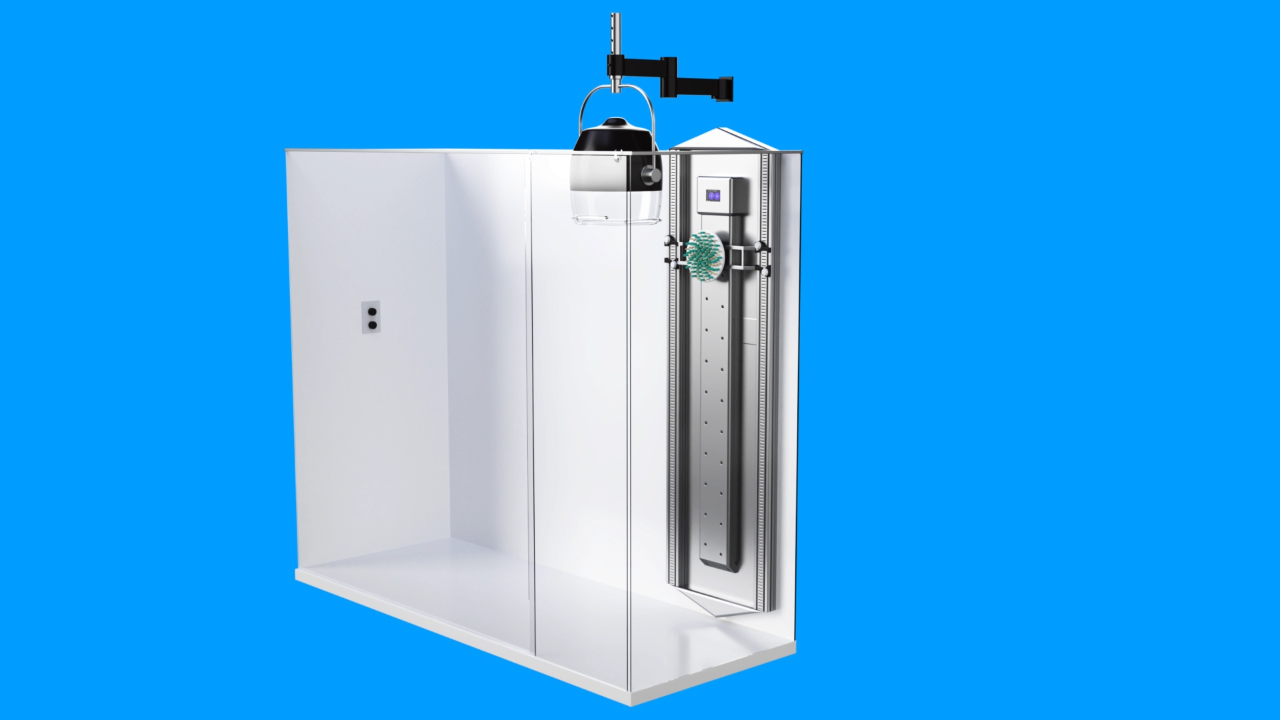 Full Spa-Lux fixture with hood, control panel, and applicator arm
